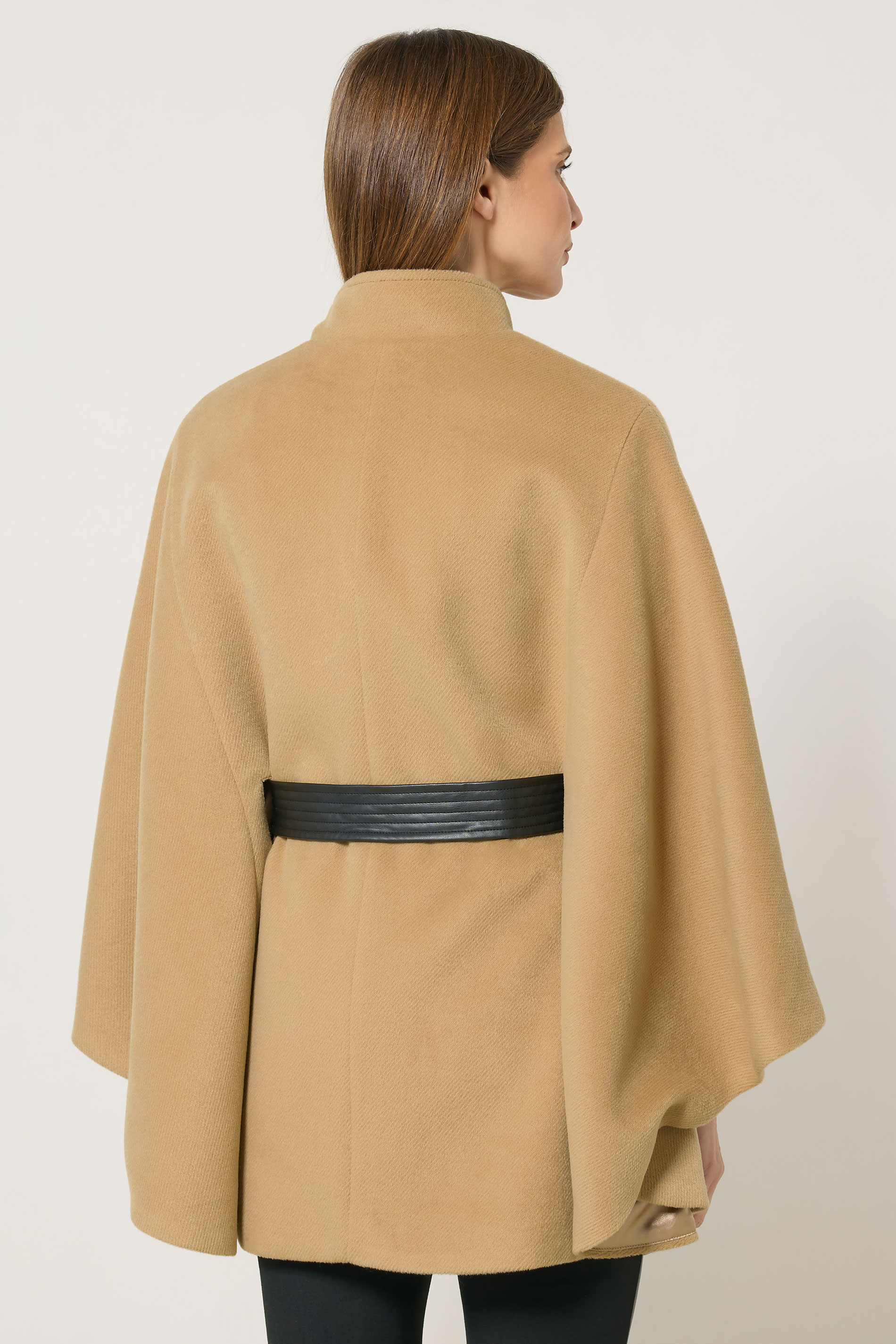STAR Natural Brown Button Through Cape Coat | StarByJM 4