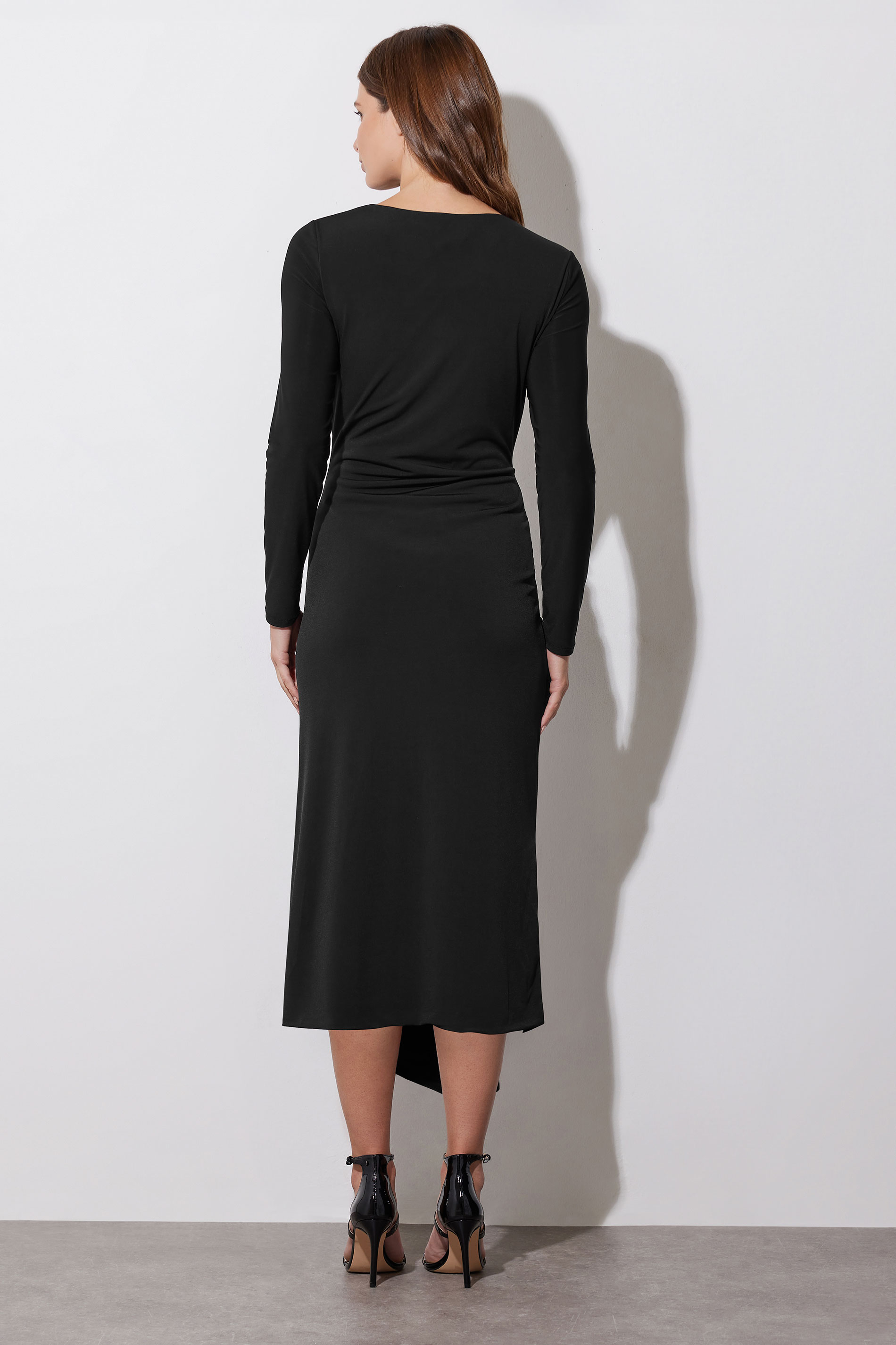 STAR Black Asymmetric Ruched Dress | STAR x JM 3