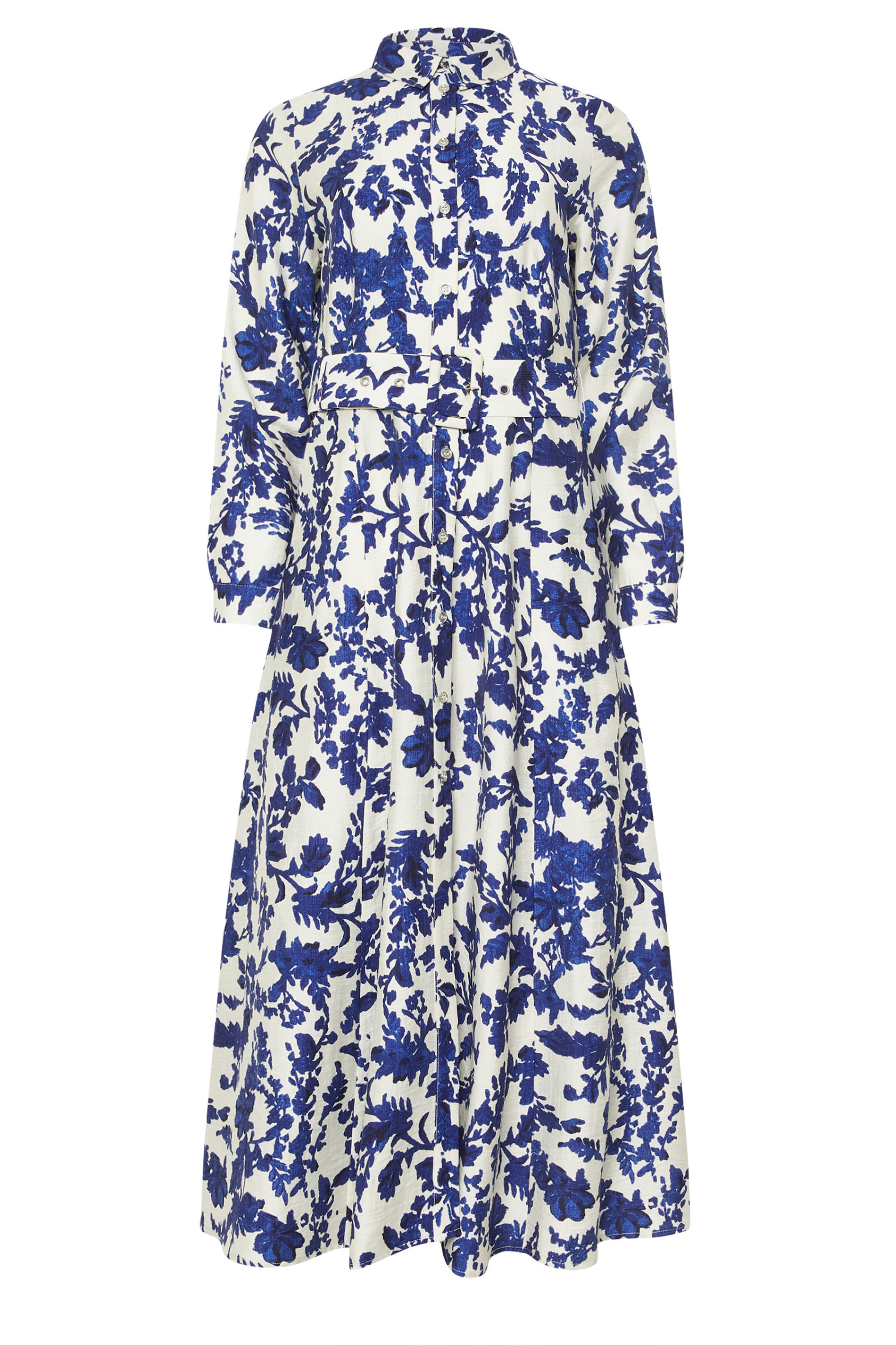 STAR White & Blue Floral Print Shirt Dress | StarByJM 5