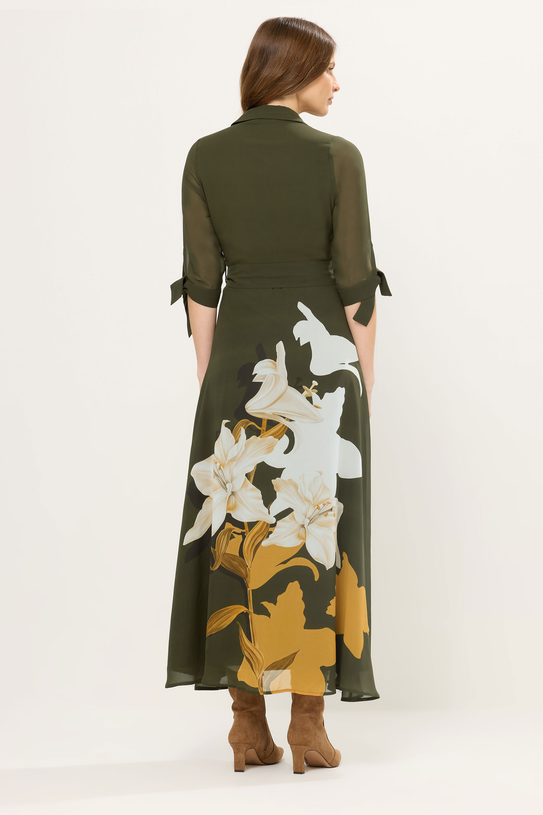 STAR Khaki Green Floral Shirt Dress | StarByJM 3