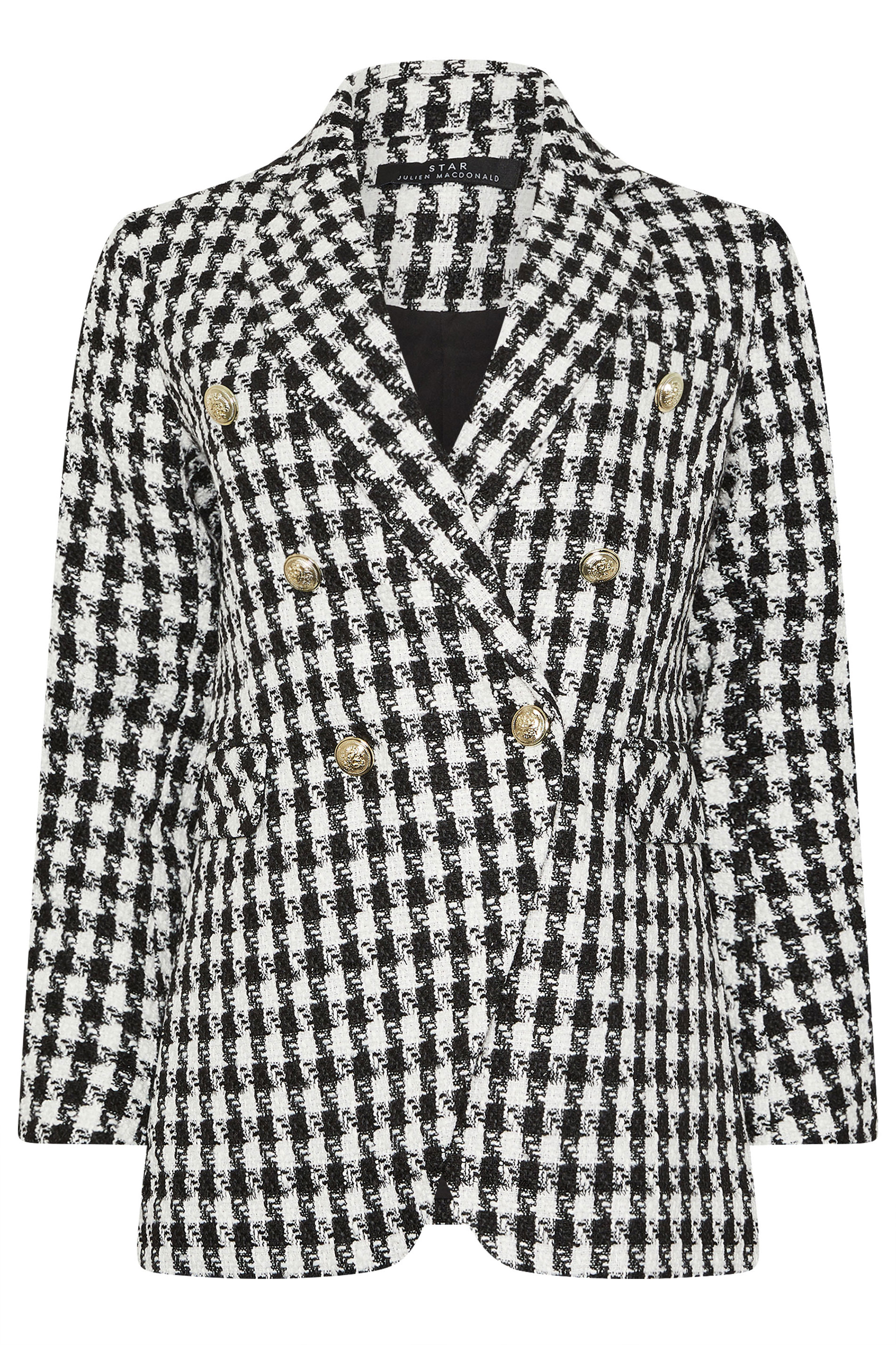 STAR Black Checked Double Breasted Blazer | StarByJM 6